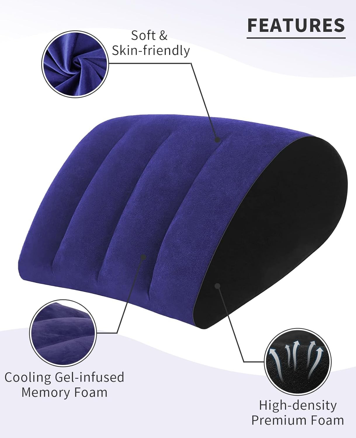 Portable Wedge Pillow Inflatable Cushion – Body Positioners for Legs and Blue