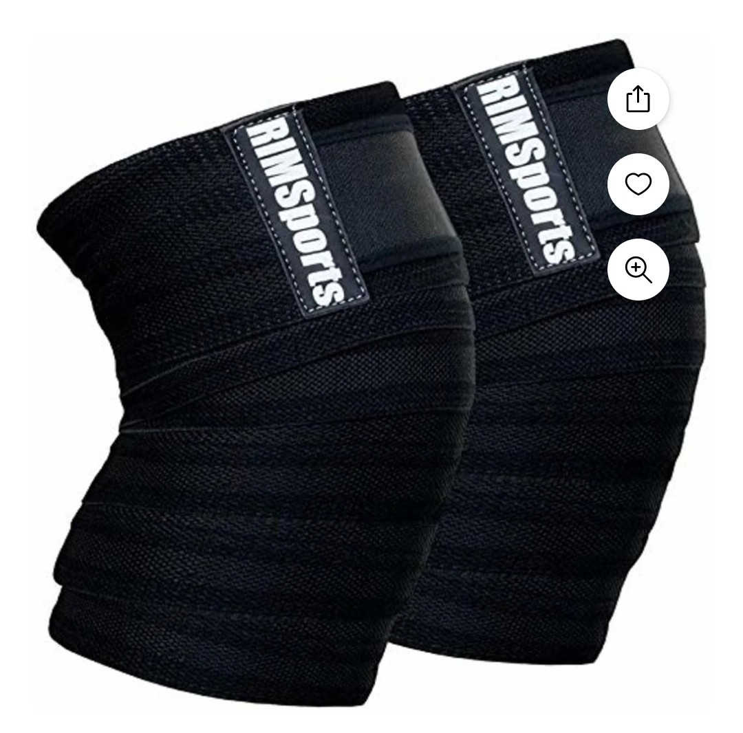 RIMSports Knee Wraps Pad Brace Compression Support for Weightlifting and…