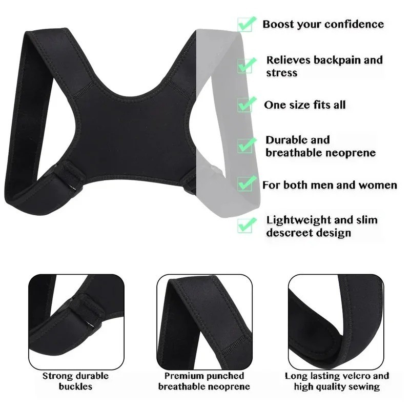 Back Posture Corrector Shoulder Straight Support Brace Belt Therapy Men Women