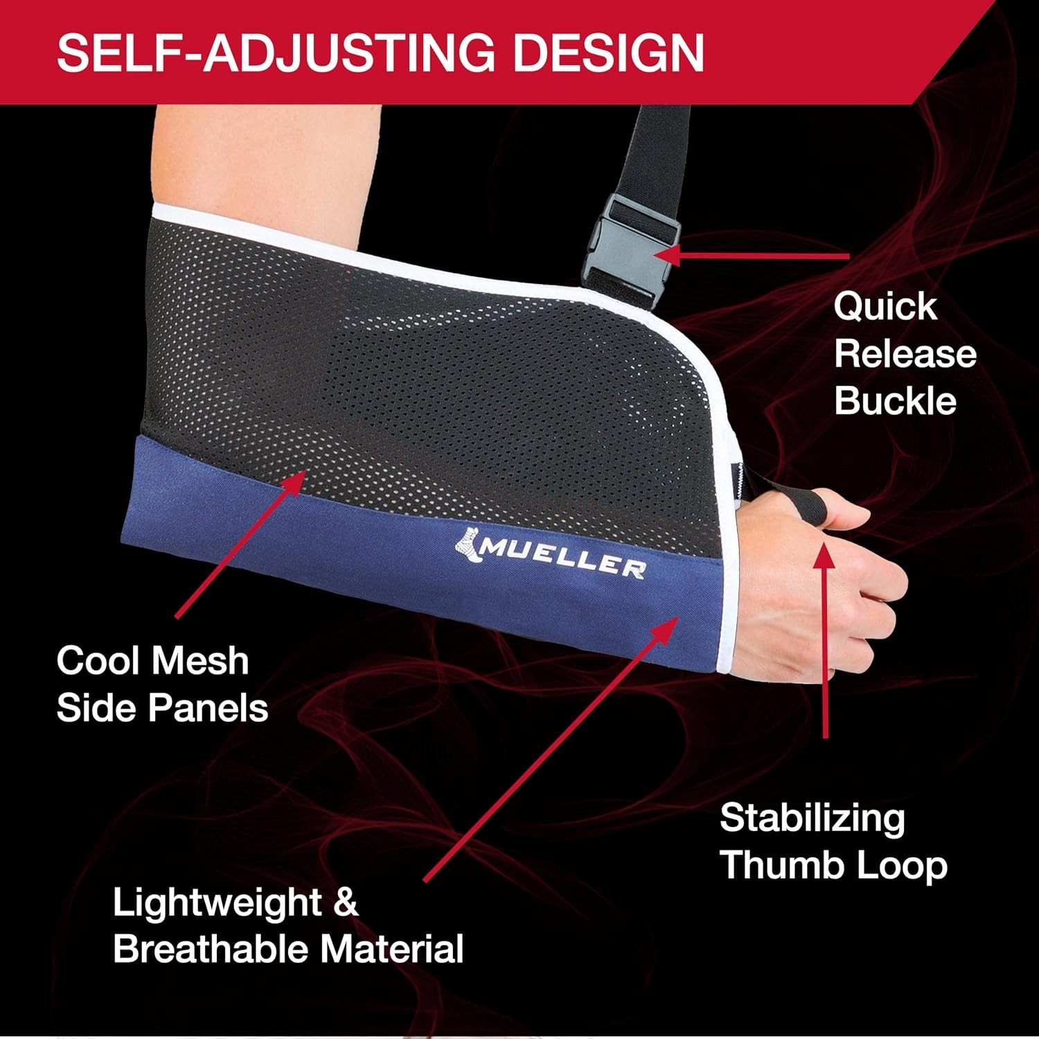 Comfortable Adjustable Arm Sling for Arm Injury Recovery – One Size Fits Most