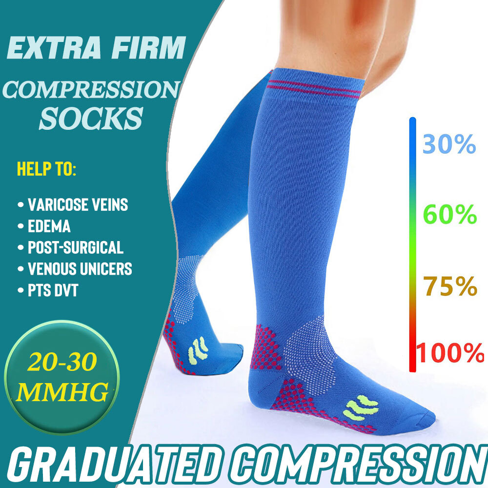 3Pair Compression Socks Over the Calf Socks Support Stockings For Women Men