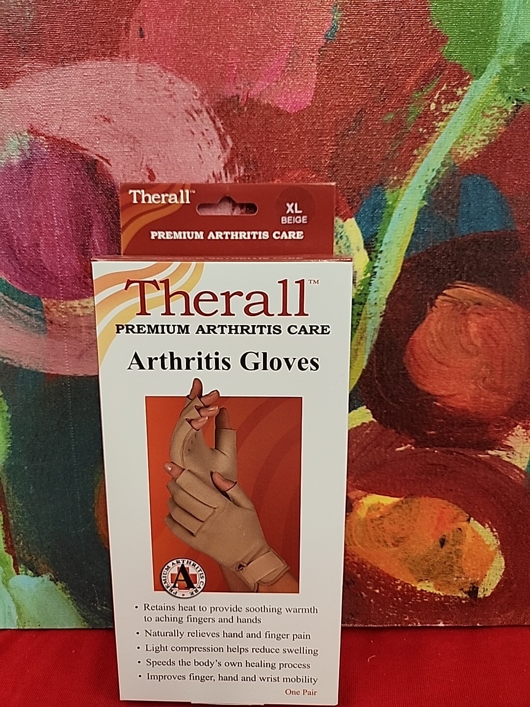 FLA Therall Premium Arthritis Gloves for Men & Women X-Large Beige New In Box