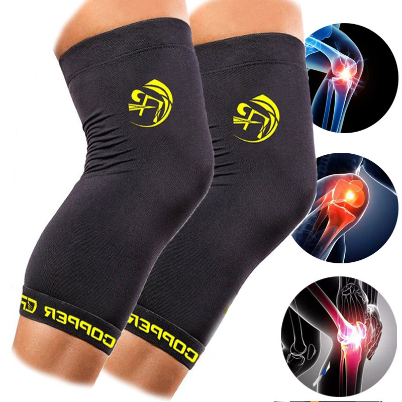 Copper Knee Sleeve Compression Brace Support Joint Pain Arthritis Relief S-2XL
