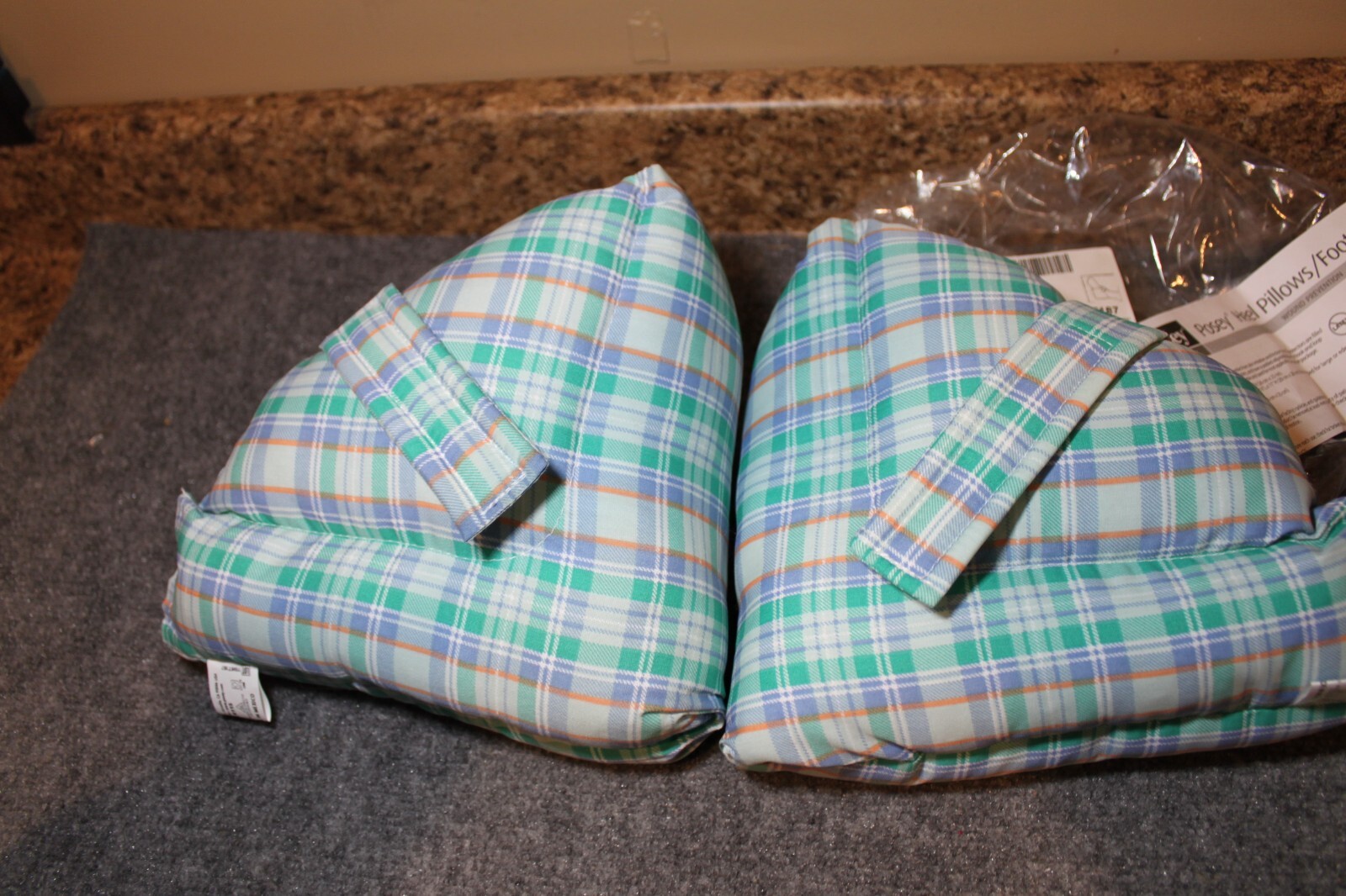 Posey 6115 Pair Adult Multi-Colored Quilted Pastel Plaid Heel Support Pillows