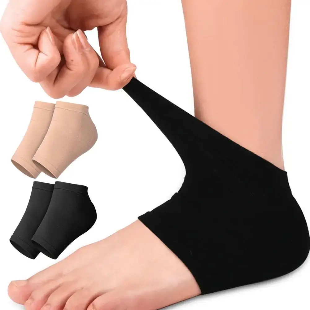 2Pcs Heel Protector Silicone Heel Moisturizing Socks Anti-Crack Protective Cover