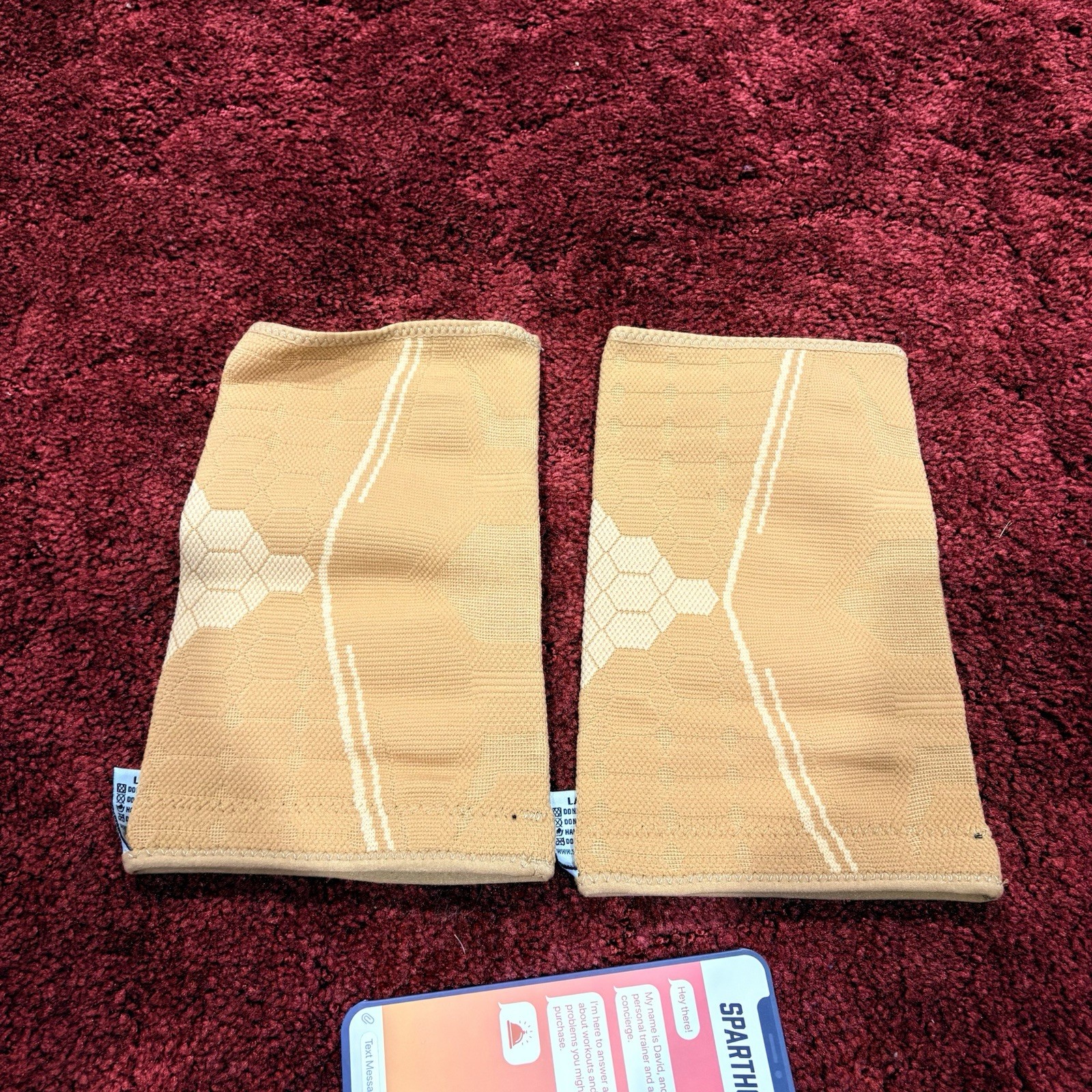 Sparthos Unisex Knee Sleeves Beige Size Large (Inclues 2) New