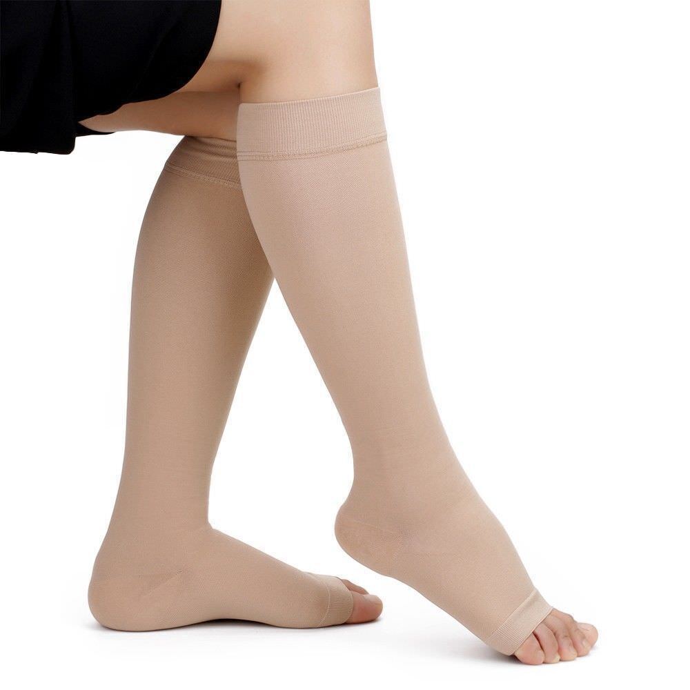 Medical Compression Socks Calf Support Knee High Stockings Open/Closed Toe S-3XL