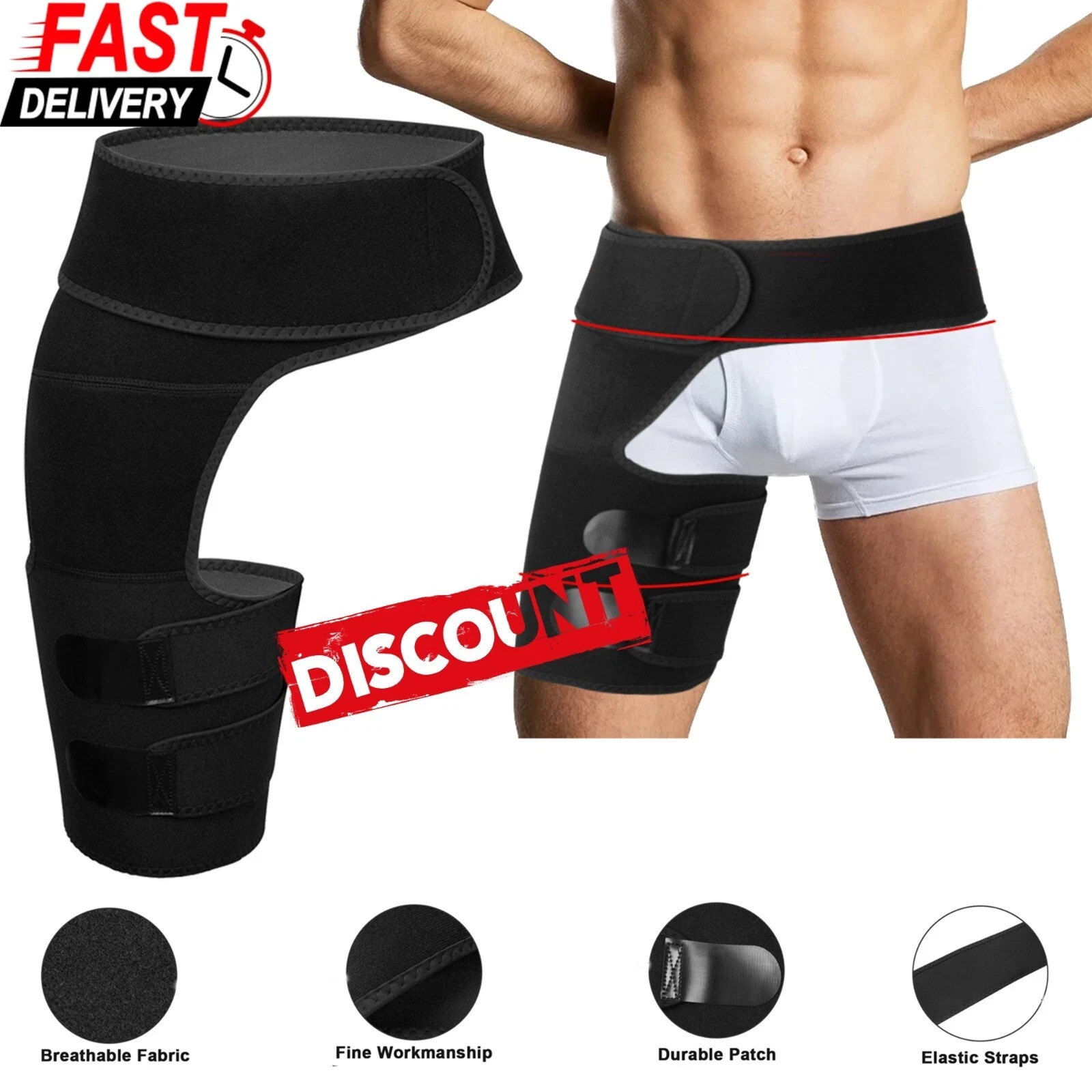 Hip Brace Compression Groin Support Wrap for Sciatica Pain Relief Thigh Recovery