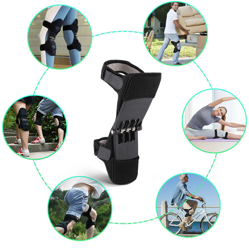 2Pcs Joint Support Brace Knee Pads Booster Lift Squat Sports Power Spring Force