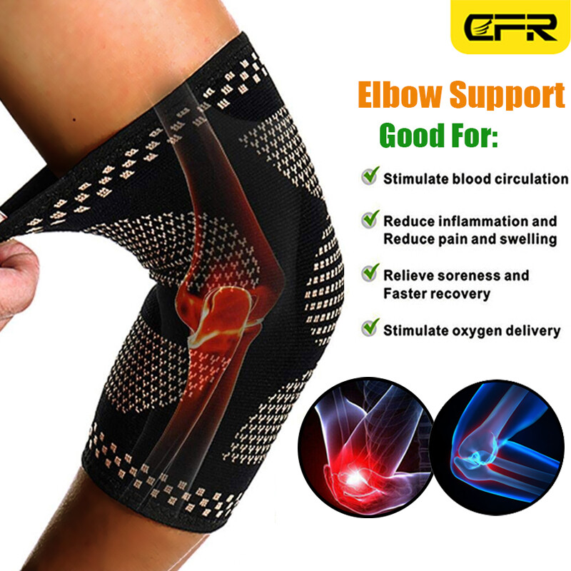 Copper Elbow Support Compression Arm Sleeve Brace Wrap Arthritis Tendonitis Pain