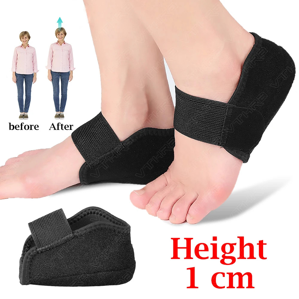 1 Pair Soft Height Increase Insole Sock For Men Women Half Heel Protectors Heigh