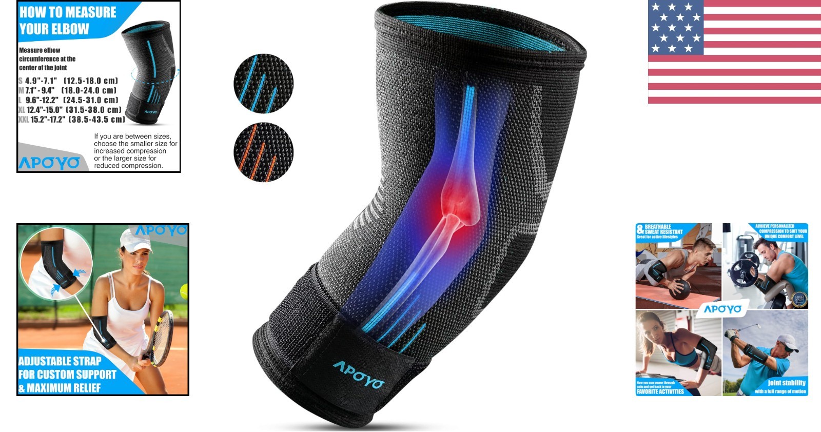 Large Elbow Sleeve for Tendonitis & Arthritis Relief – Pull-On Support