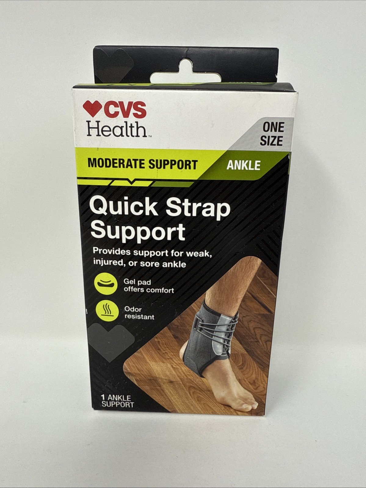 CVS Health Ankle Support with Quick Strap – Moderate Support, One Size
