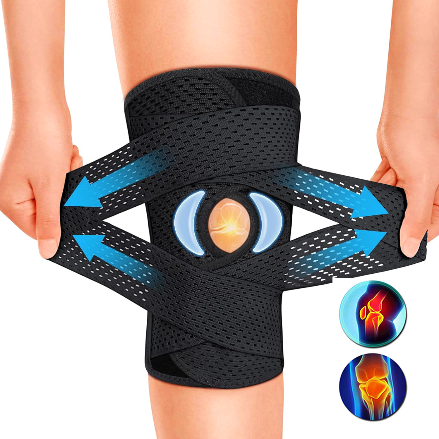 Knee Brace Compression Support Meniscus Tear Knee Pain Relieve Arthritis Sport