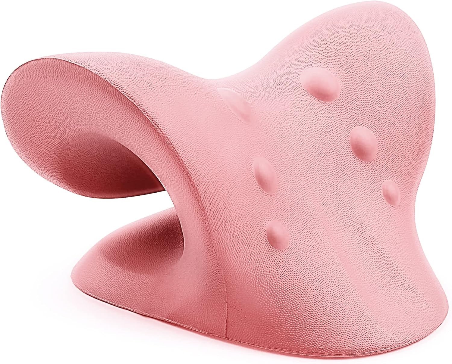 Pink Cervical Traction Device & Neck Relaxer for Pain Relief & Alignment