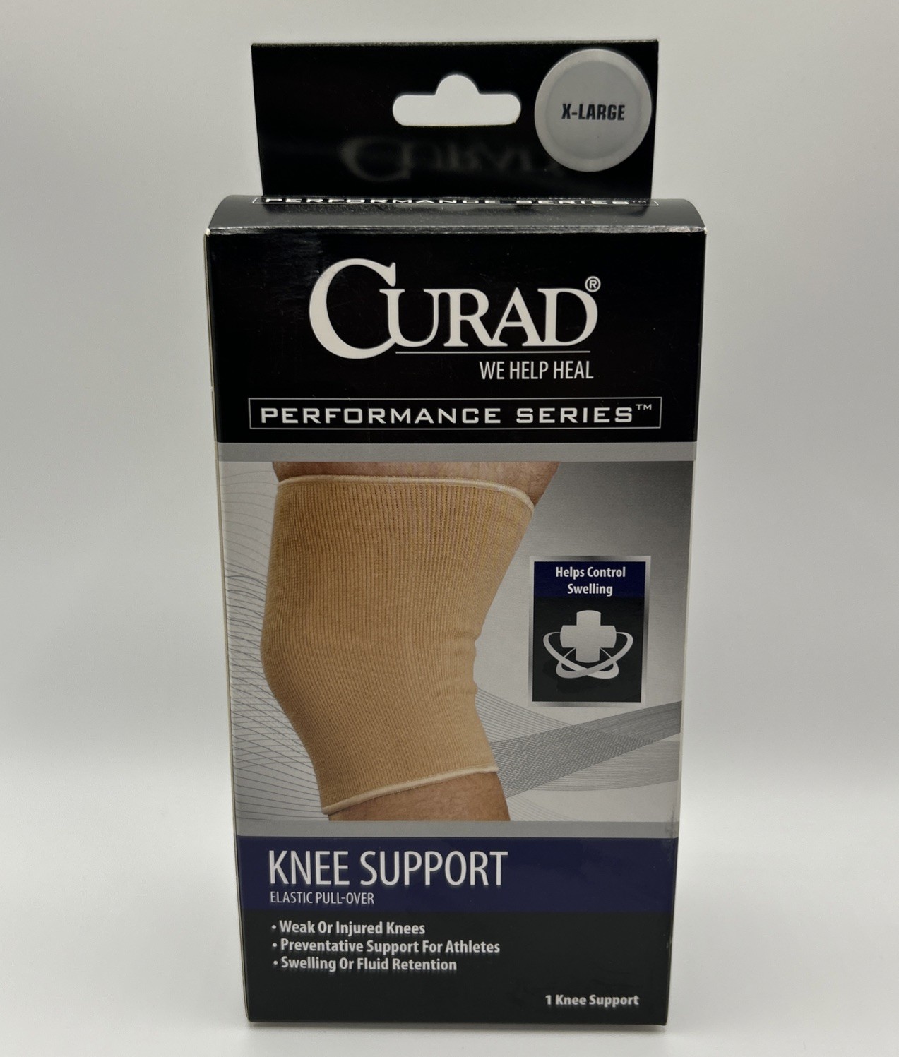 Curad Performance Series Elastic Pull-Over Knee Support, X-Large, 1 ea