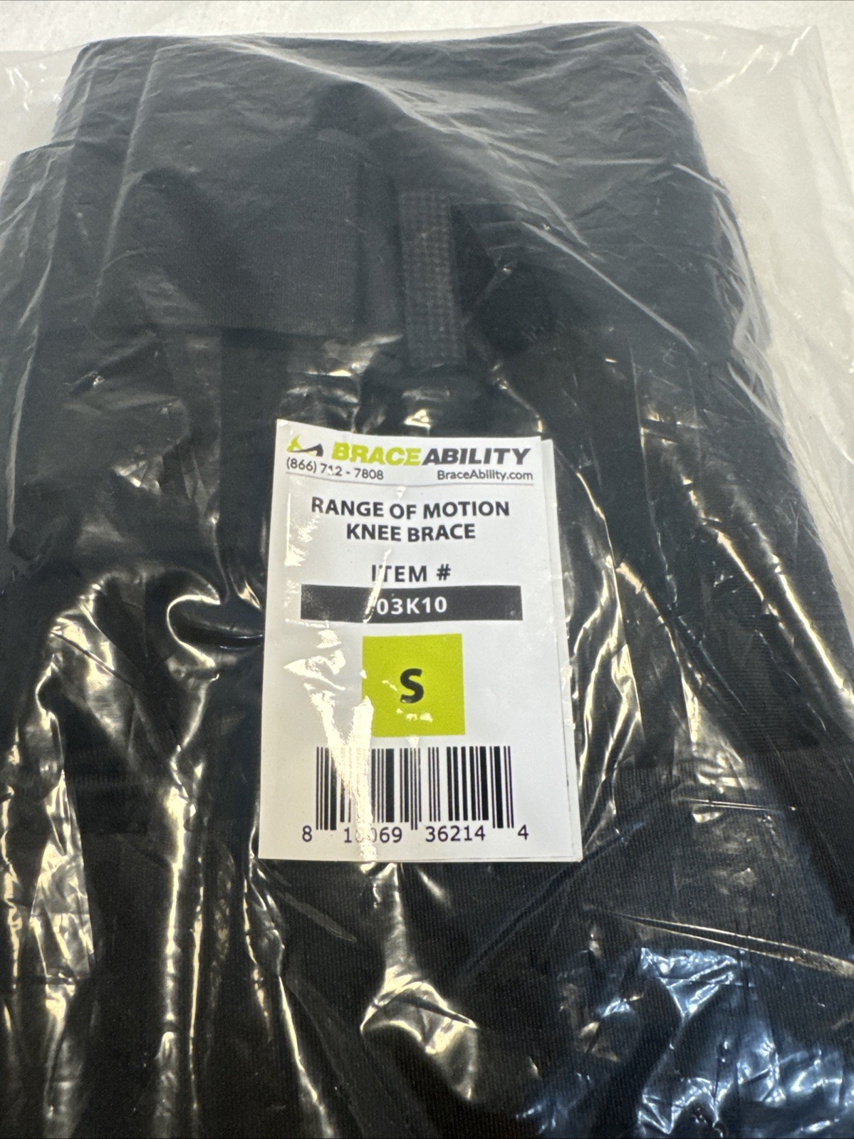 BraceAbility Range of Motion Hinged Knee Brace Black Size Small – Item 03K10 New