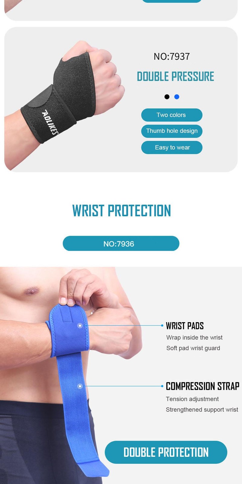 Aolikes 1 Pc Wrist Band Support for Adjustable Wrist Bandage Brace for Sports Wr