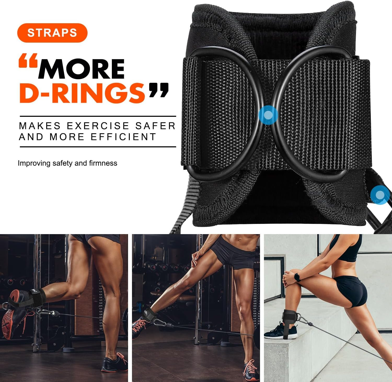 Ankle Strap for Cable Machine, Padded Ankle Straps for Cable Machine Kickbacks,