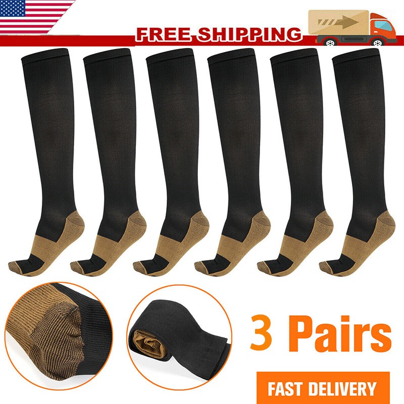 Compression Socks Pain Relief Calf Leg Foot Fatigue Support Stocking Men&Women