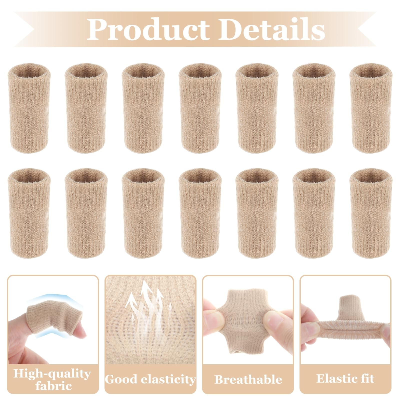 30 Pcs Breathable Finger Sleeves Thumb Splint Elastic Support Compression Sleeve