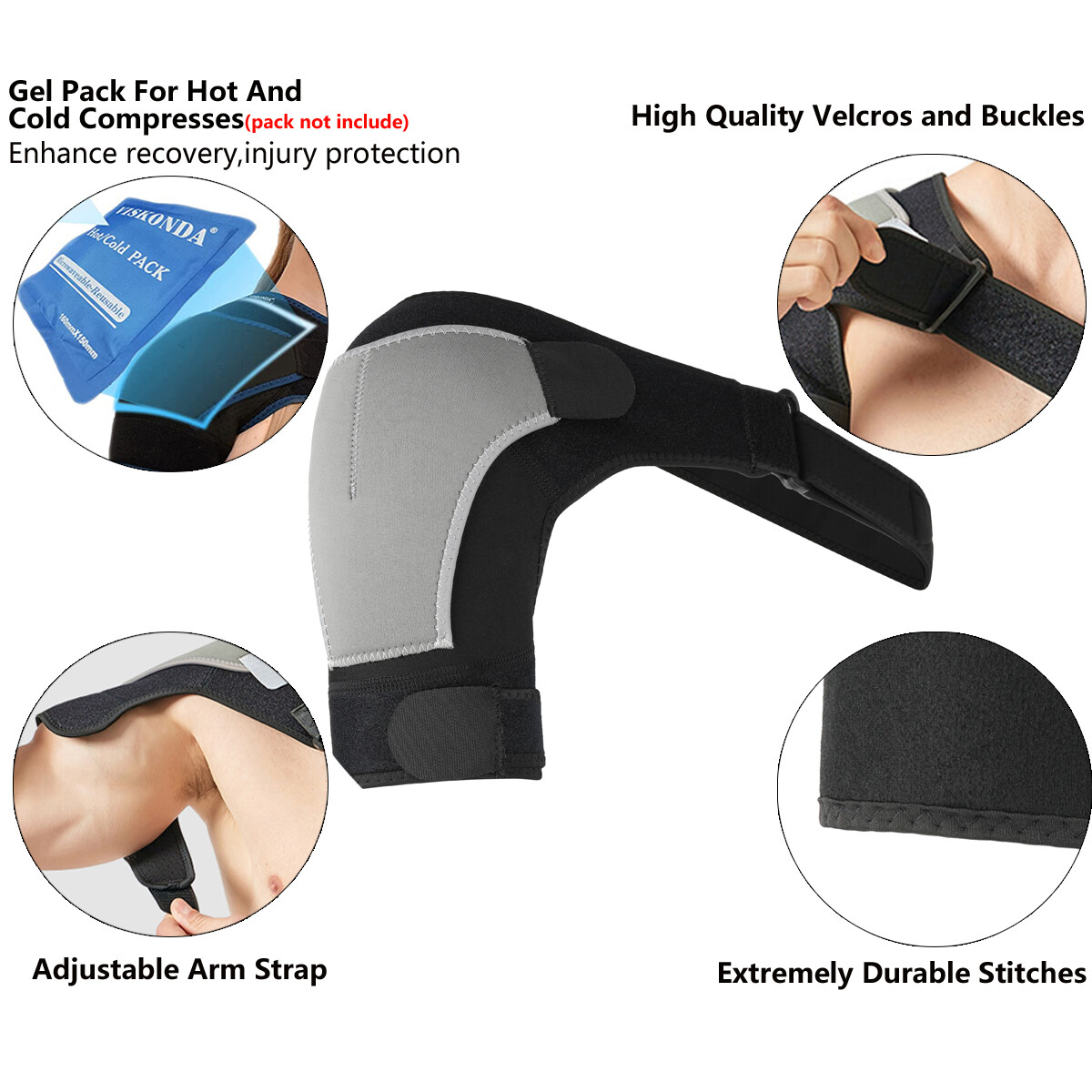 Left/Right Shoulder Brace Rotator Adjustable Cuff Support Relief Pain Belt 1-2PC