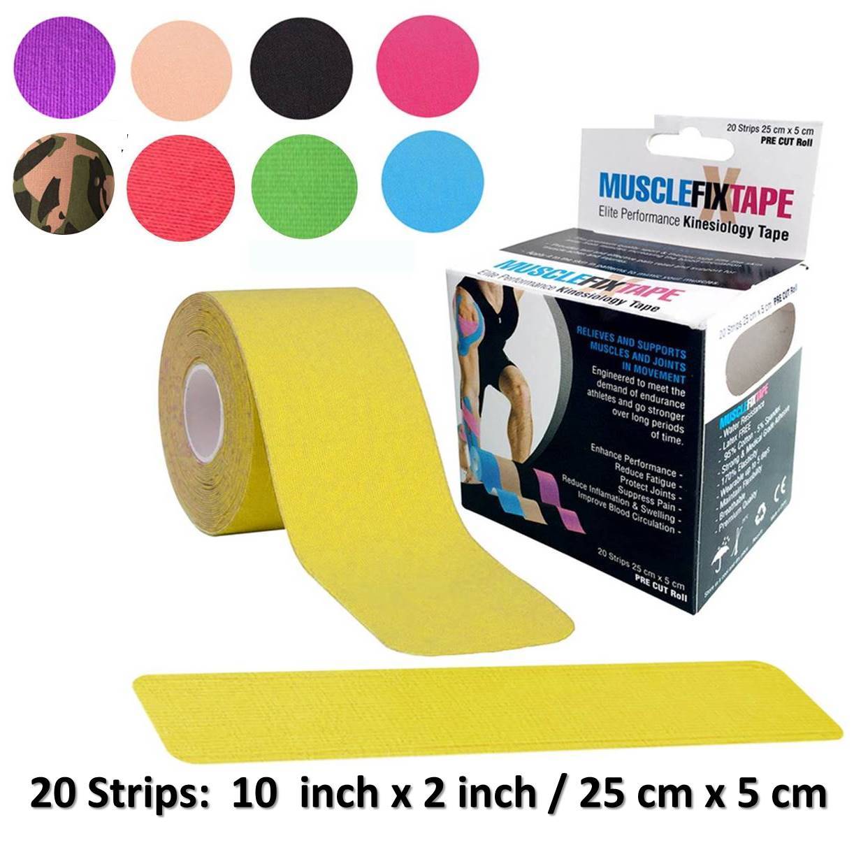 Sports Kinesiology Recovery Precut Tape Roll Athletic Muscle Therapy Pain Relief