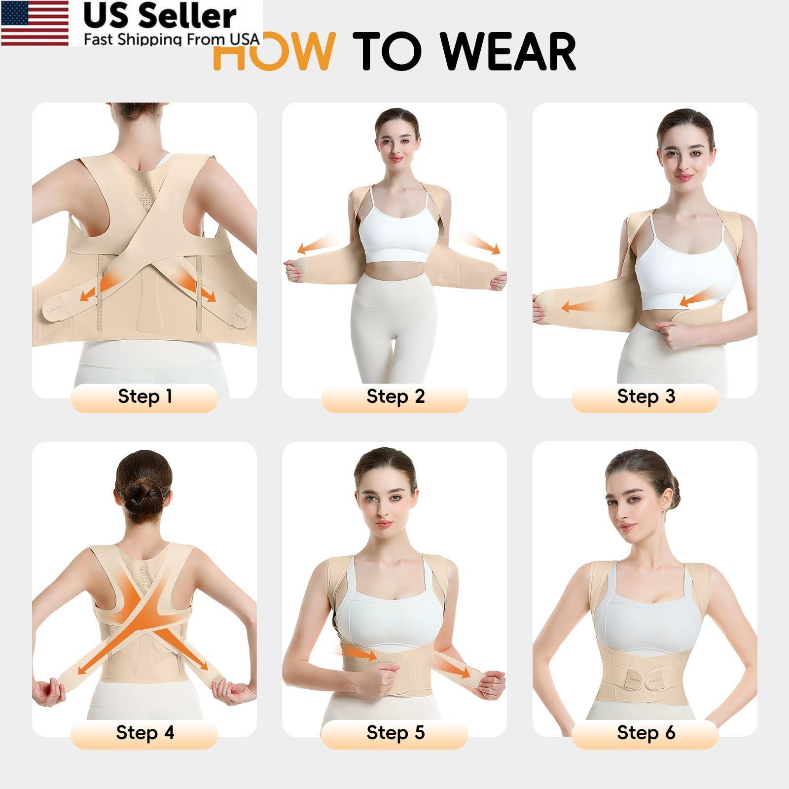 babaka Posture Corrector for Women, Invisible Lightweight Small, Beige