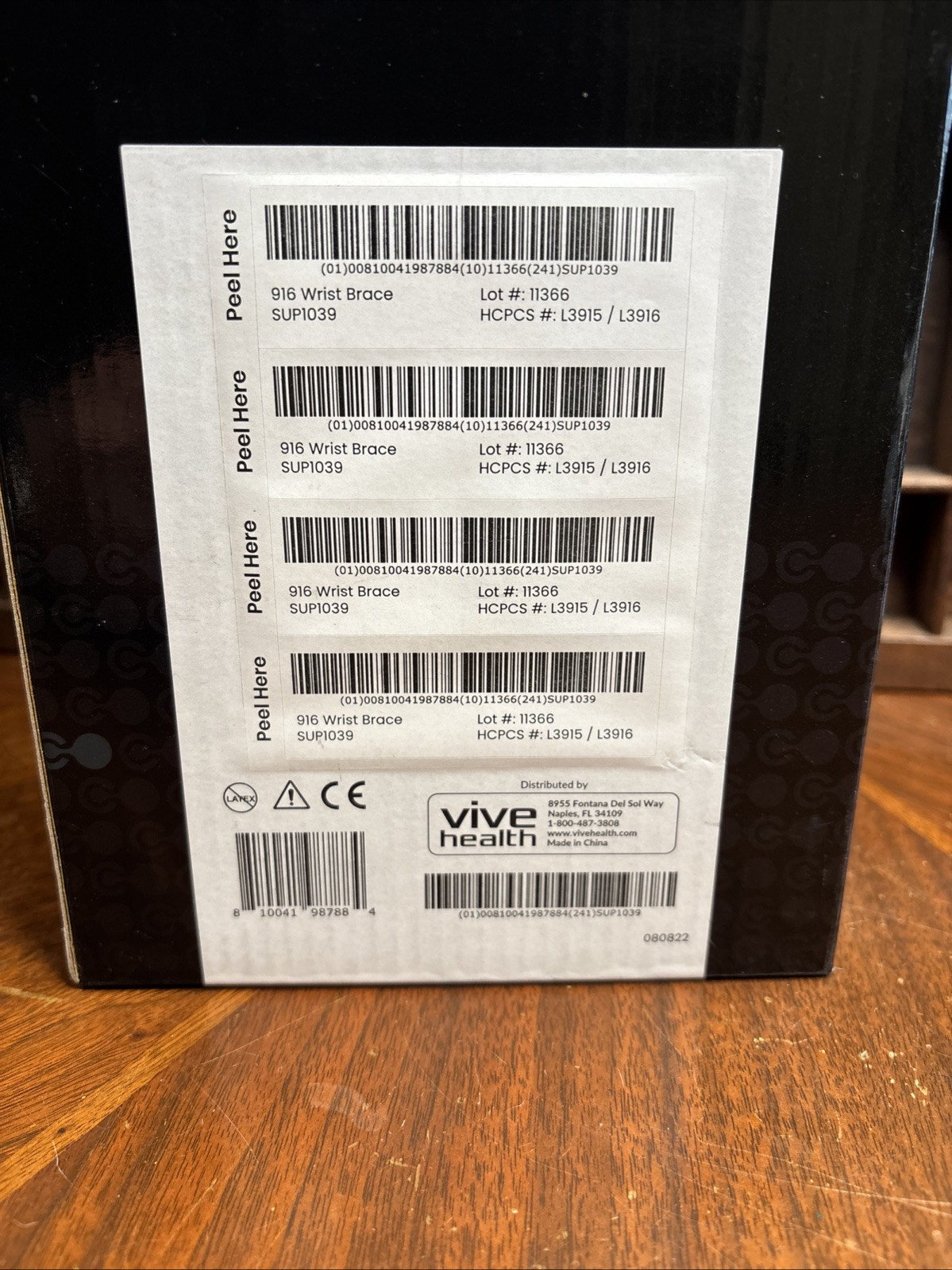 New Open Box – CORETECH 916 Left/Right Universal Wrist Brace/Splint – Black