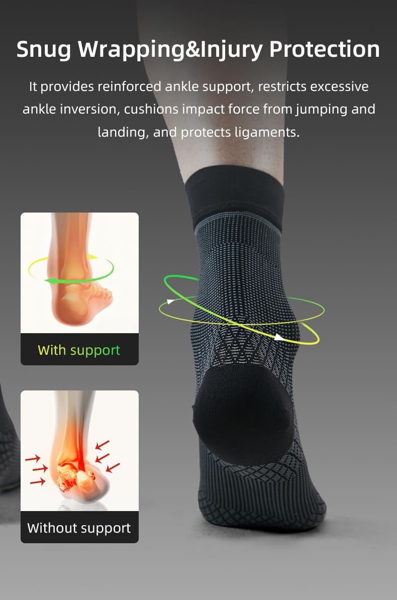 Breathable Ankle Support Socks for Kids Lightweight Compression Sleeves for S…