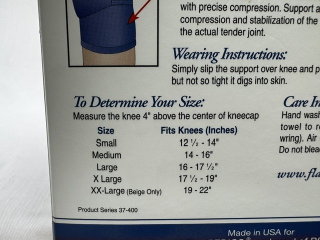 FLA Latex-Free Knee Support Knitted Pullover (Beige) Large