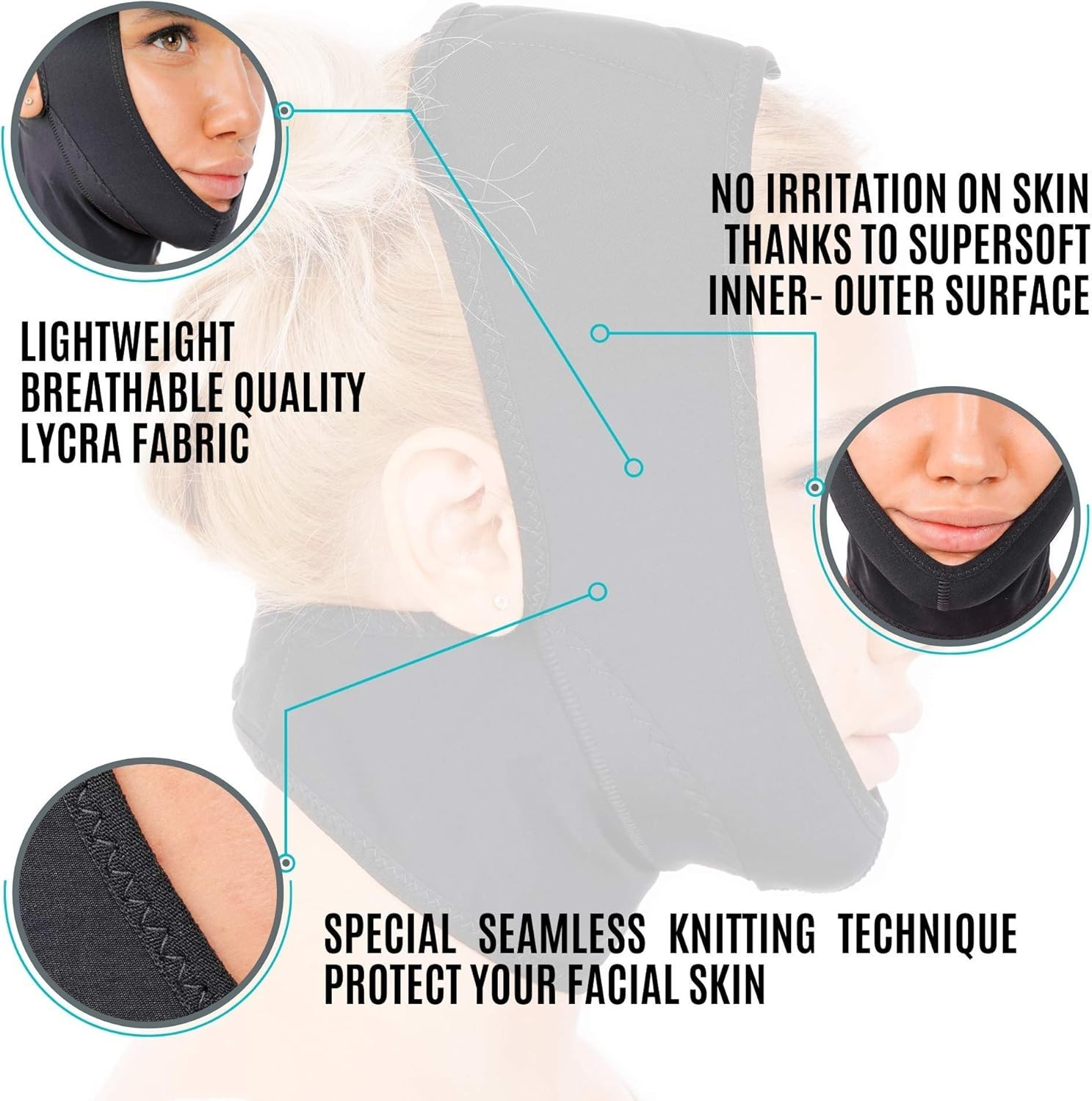 Chin Strap Post Surgical Compression Bandage for Women Face Slimmer Jowl Tigh…