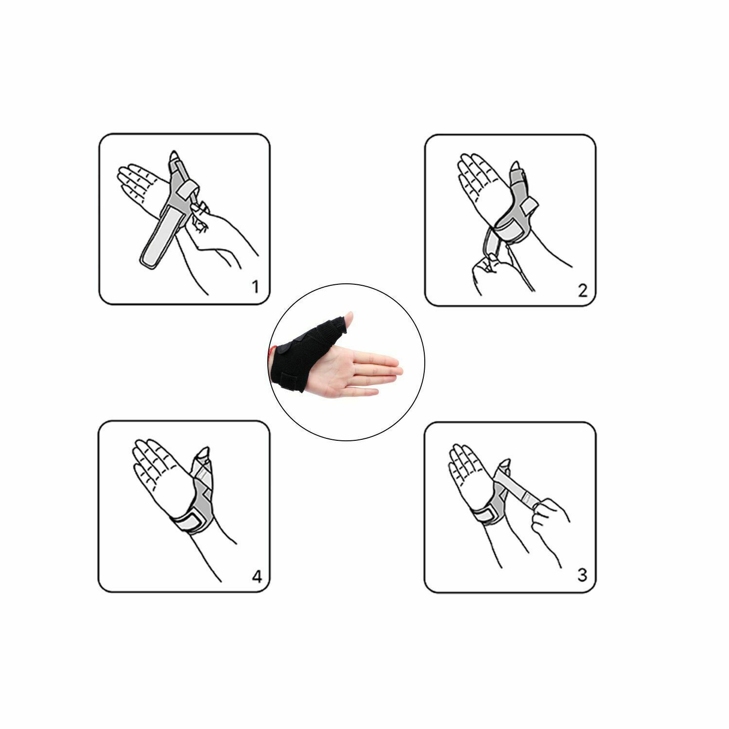 U.S. Solid Thumb Spica Splint Brace For Arthritis, One Fits Both Hands, FDA