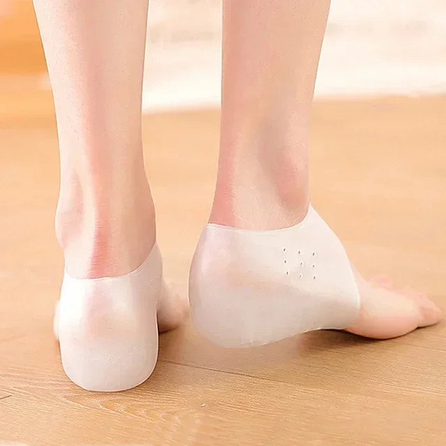 Invisible Height Increase Silicone Socks Gel Heel Pads Orthopedic Arch Support H