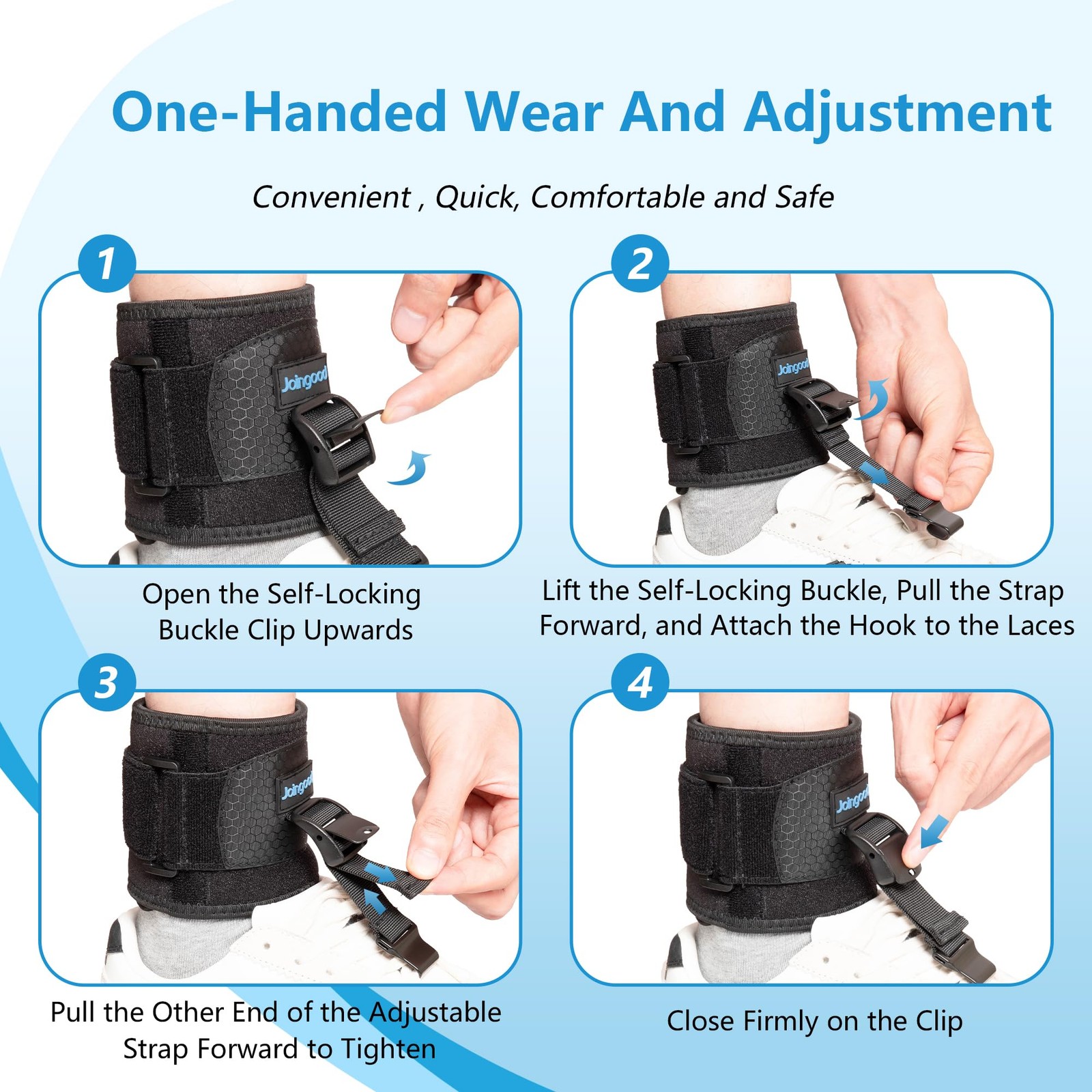 AFO Foot Drop Brace for Walking, Upgraded Zinc Alloy Hook, Includes Eyelet Ho…
