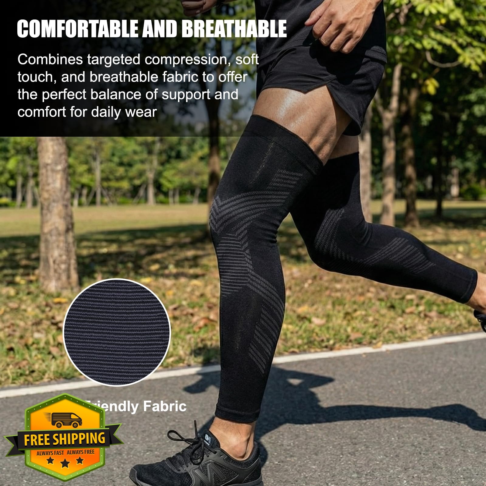 NuCamper compression leg sleeves black 3XL