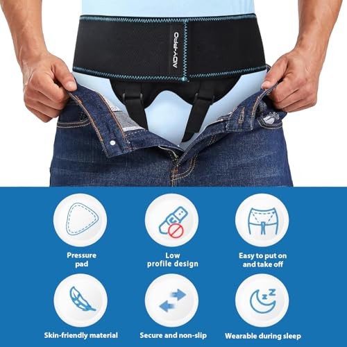 Inguinal Hernia Support for Men and Women Single/Double Hernia Truss, Large