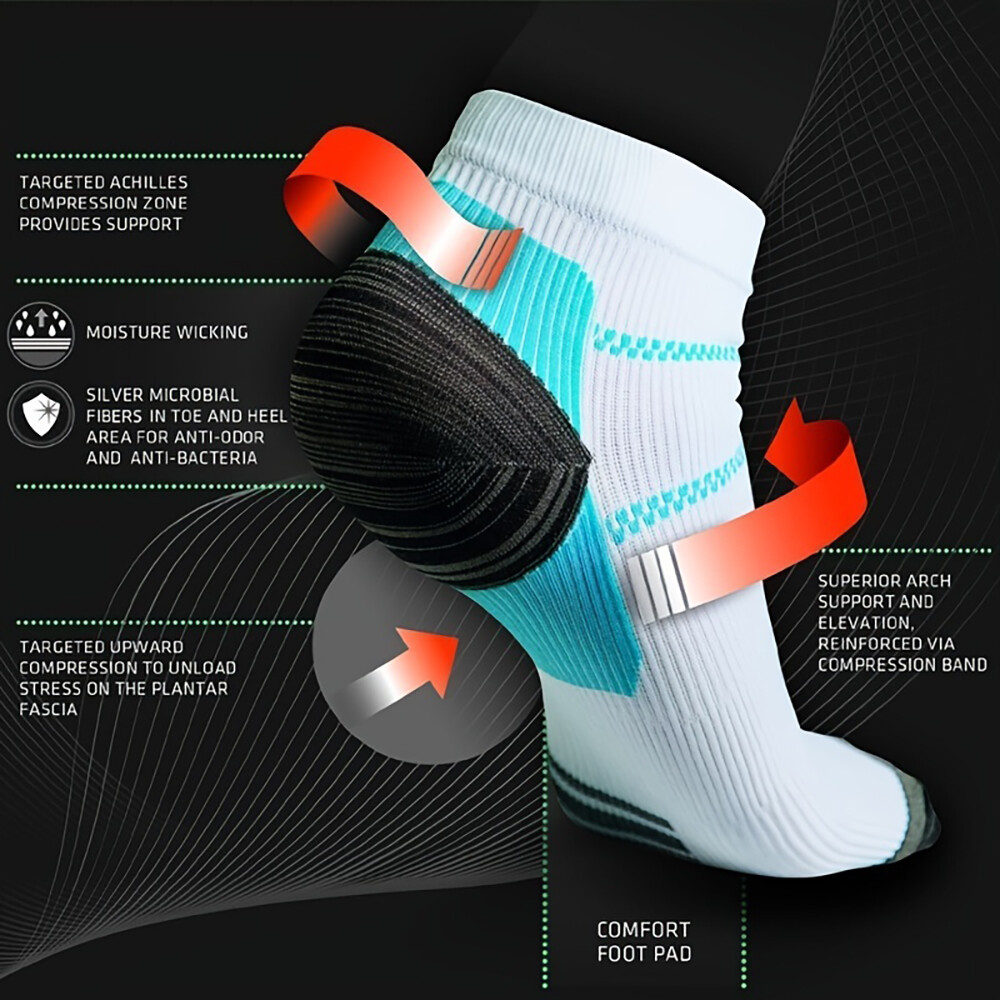 Compression Socks Ankle Support Sleeves Brace Foot Pain Relief Plantar Fasciitis