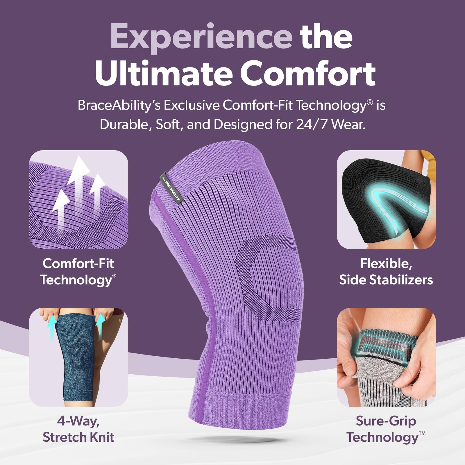 Knee Compression Sleeve – Knit Knee Pain Brace for Men or Women, Arthritis Re…