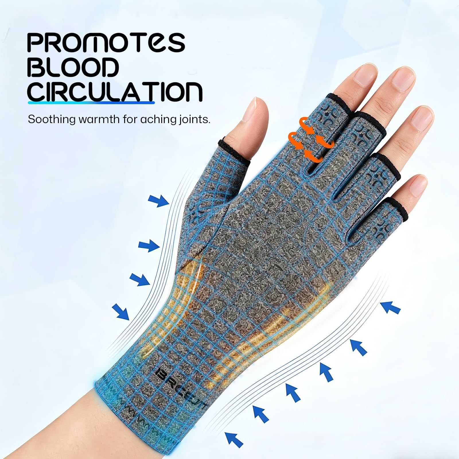BRCEJTPA Bamboo Arthritis Gloves for Women Men – 90% Cotton Mild Compression …