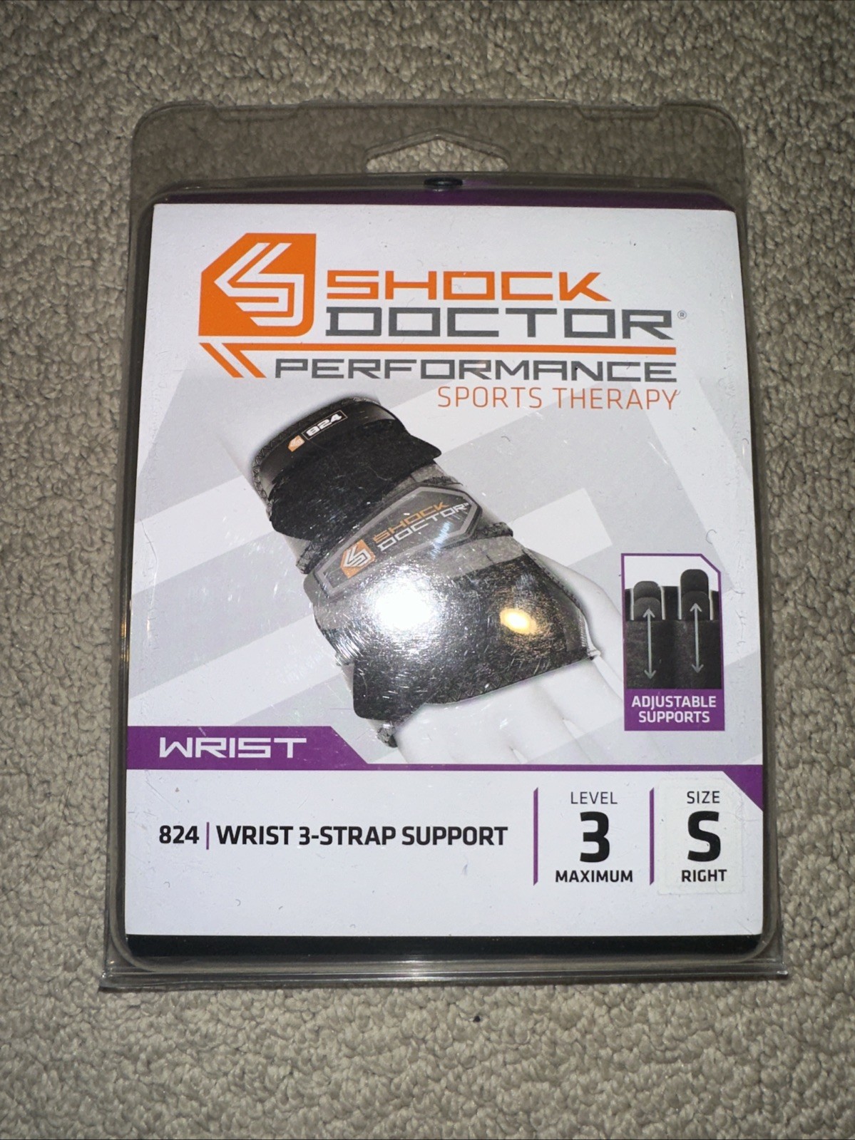 Shock Doctor Wrist 3-Strap Support – Performance Level 3: Right Size S – 824