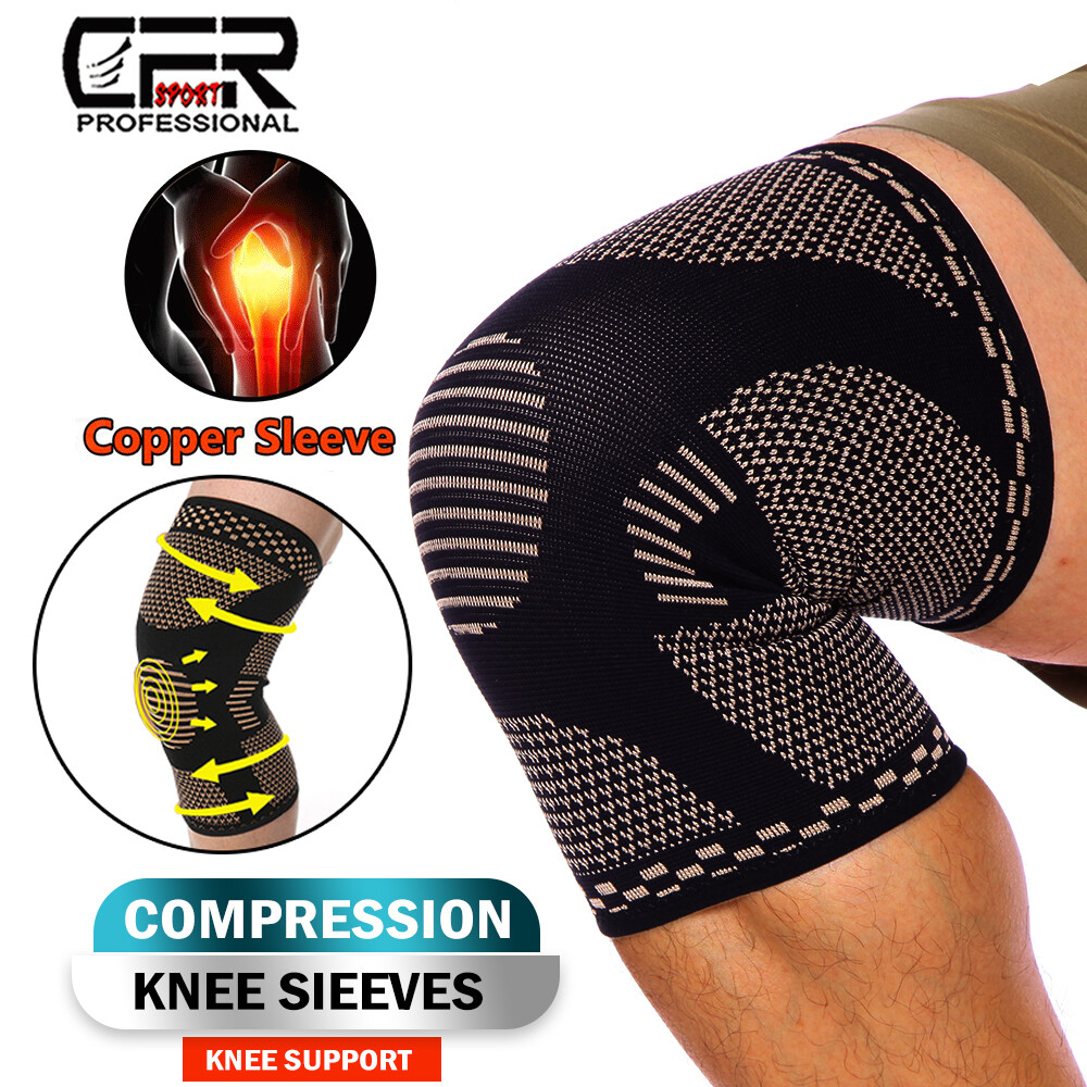 Knee Sleeves Copper Compression Brace Support Sport Joint Injury Pain Relief