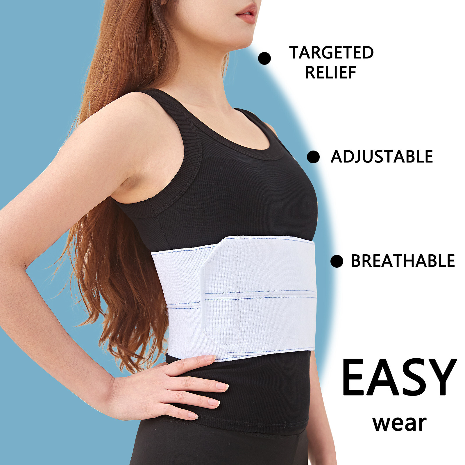 Broken Rib Brace Cracked Ribs Abdominal Binder Back Support Belt