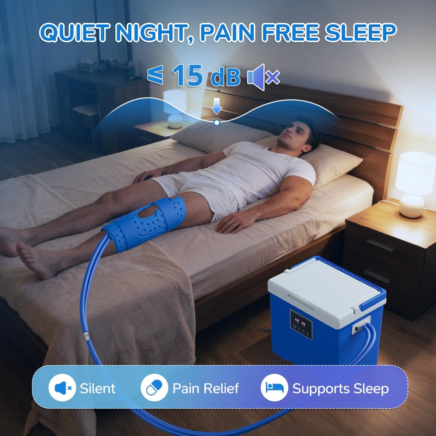 SELOOYE Cold Therapy Machine Programmable Timer Wireless Remote Quiet Pump
