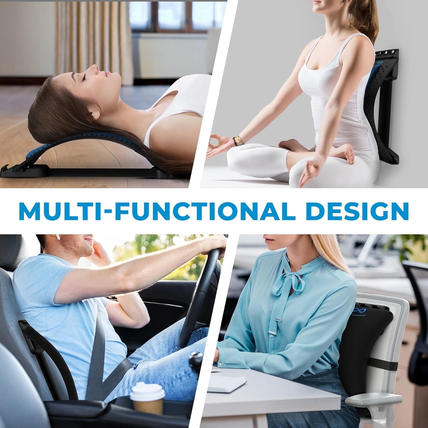 Everlasting Comfort Back Stretcher for Lower Back Pain Relief – Adjustable Spine