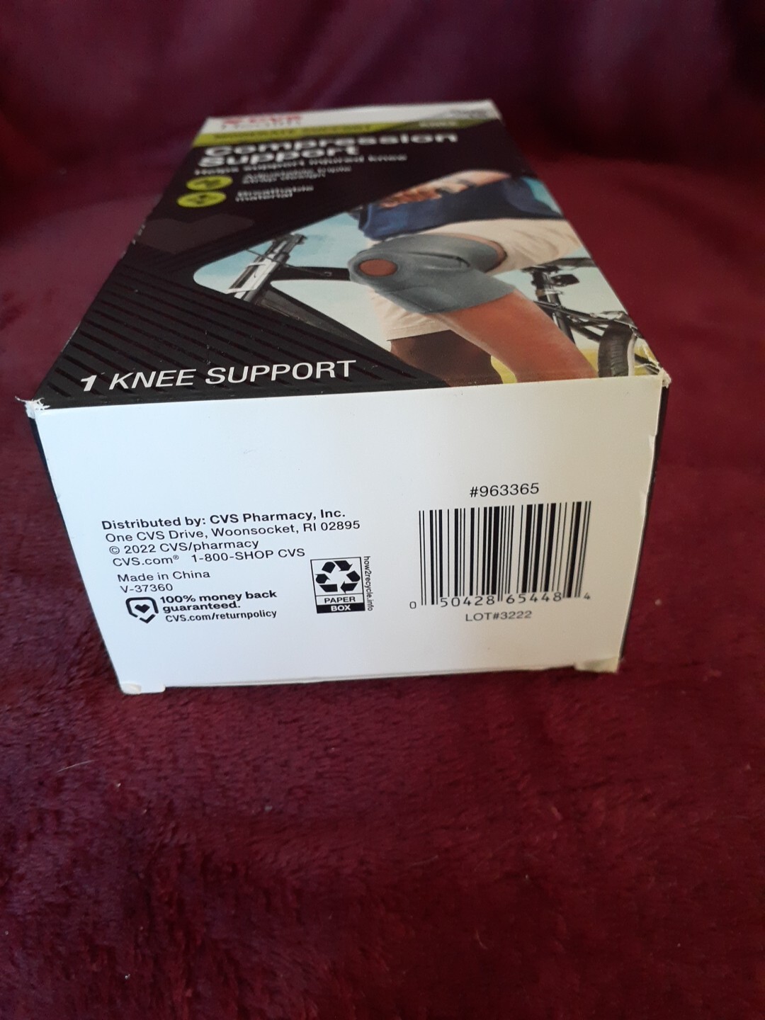 CVS Health Compression Knee Support Breathable Material Size Med/Lg
