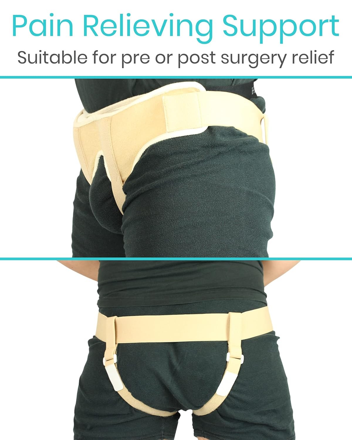 Vive Hernia Belt Single/Double Inguinal, Sports Hernia Two Removable Pads & Adju