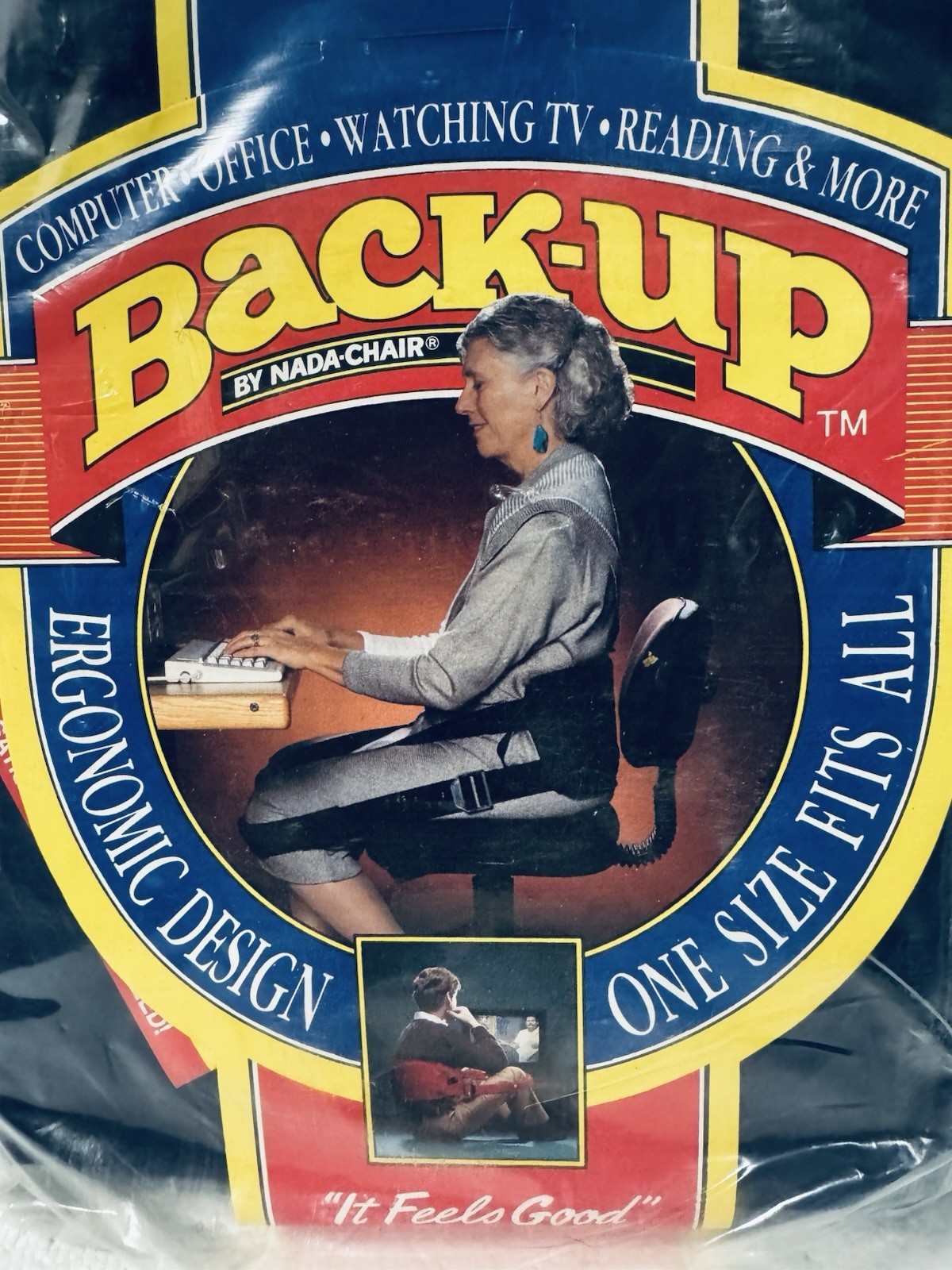 VTG Back-Up Nada Chair Lumbar Back Support Portable Back Sling Black in Bag NEW