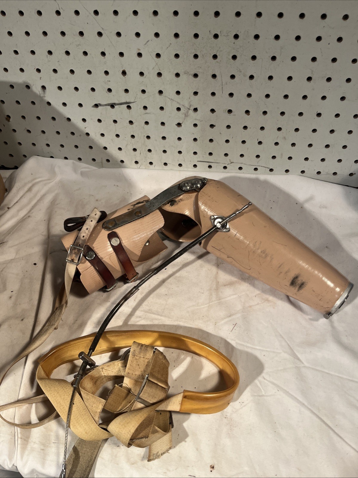 Vintage Prosthetic Arm Adult Arm With Harness Steam Punk Oddity Prop #1