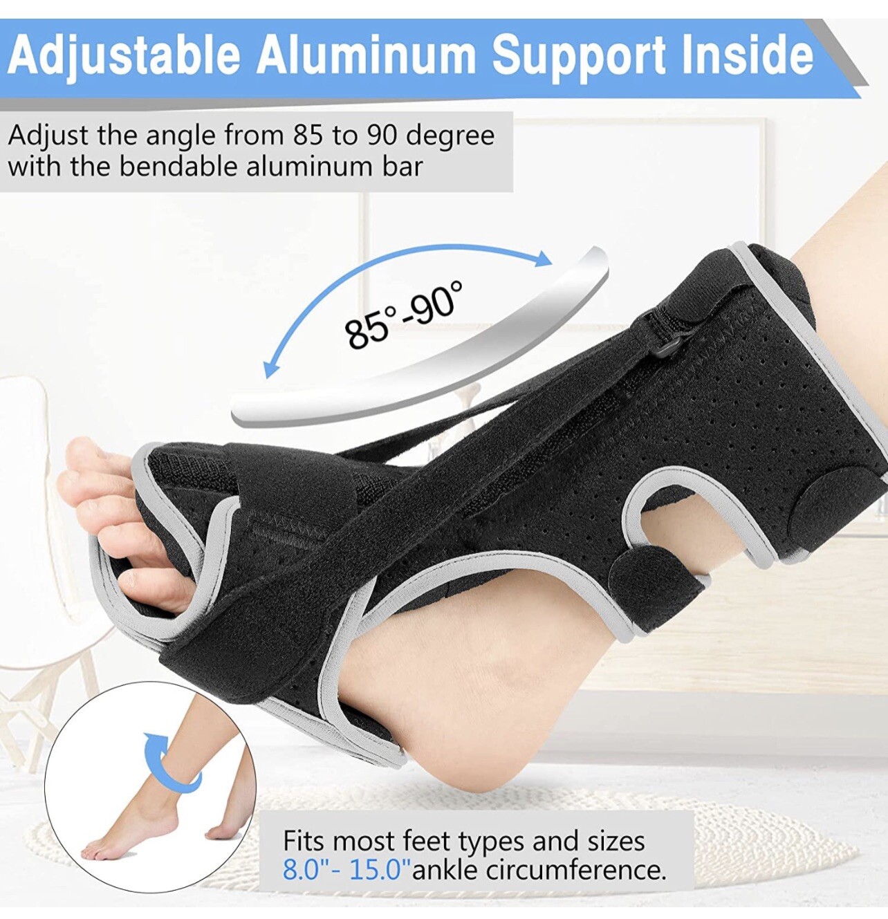 Plantar Fasciitis Night Splint Details 1 Pc Black